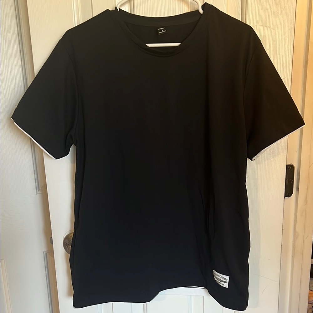 NFINITY Black Short Sleeve Tee Classic Crew Neck